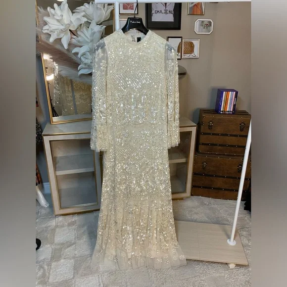 Needle & Thread Cream Lace Maxi Dress - Picture 6 of 10